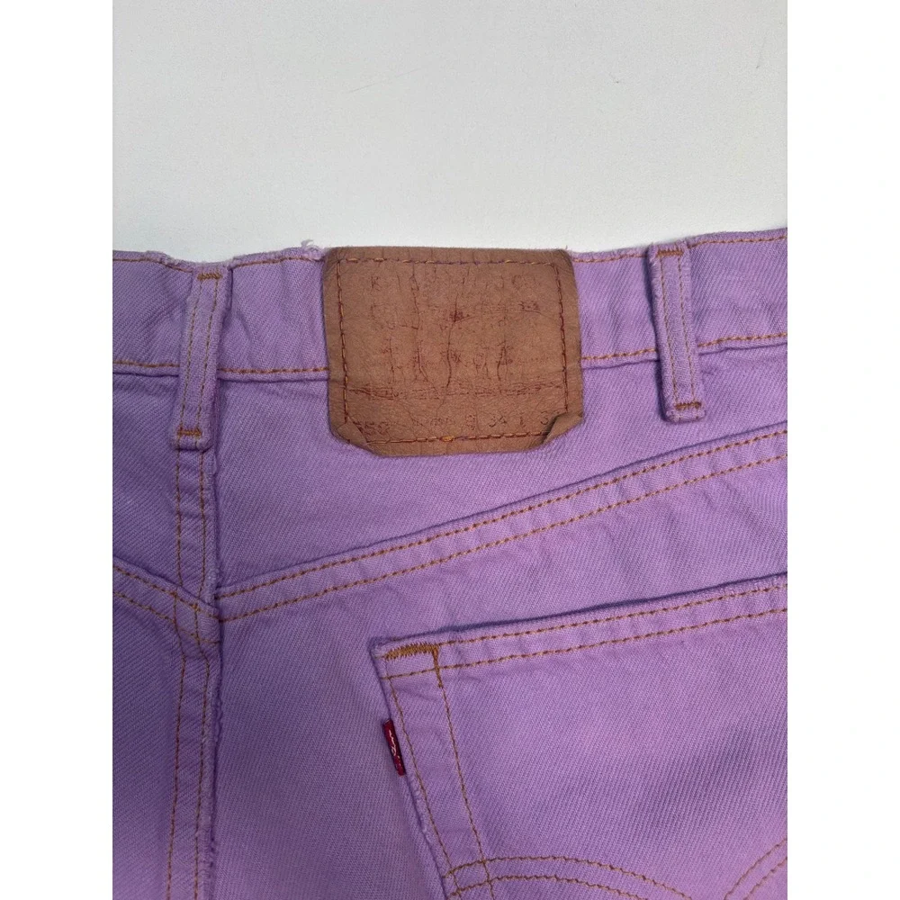 Vintage Levis 550 Purple Denim Cut Off Shorts High Waisted‎ Distressed W34